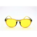 Lunettes de soleil brillantes transparentes en jaune à la mode Vintage Vintage - 16308